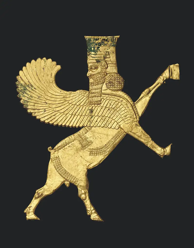 An Achaemenid gold applique of a Lamassu